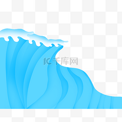 蓝色水流水浪