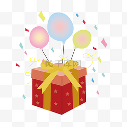 节日装饰气球图片_生日庆祝装饰气球礼物盒