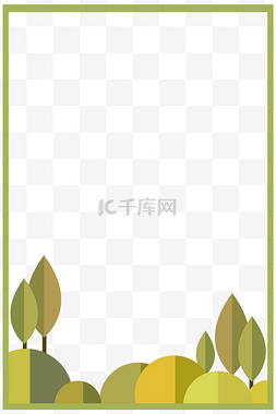 植物涂鸦边框图片_绿色植物装饰边框png素材图片