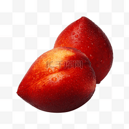 新鲜水果桃子图片_两个新鲜水果油桃