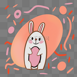 兔年元宵祝福图片_六一儿童节手绘可爱小兔子PNG免扣