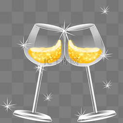 干杯的交杯酒插画图片_干杯香槟酒酒杯