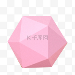 粉红色方块立体图片_3D立体六边形免抠图
