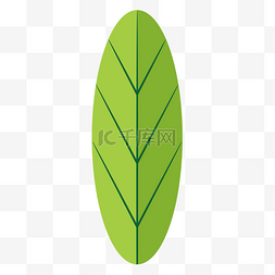 绿色卡通扁平化图片_绿色圆弧植物树叶元素