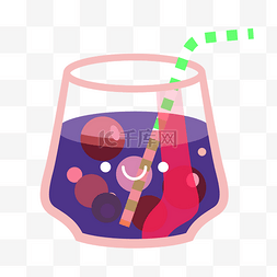 夏日饮料图片_夏日饮料果汁矢量紫色的葡萄果汁