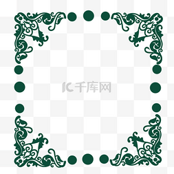 绿色欧式花纹边框