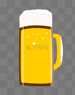 啤酒文化图片_一大杯啤酒酒水插画