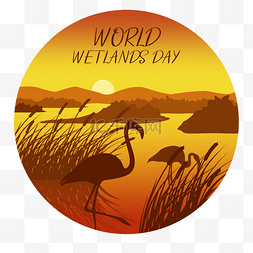 world wetlands day湿地剪影