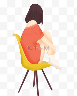 女孩坐在椅子上图片_坐在椅子上的女孩
