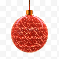 金属吊球图片_3d红色光效质感圣诞球