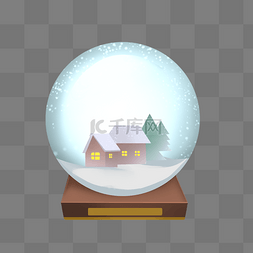 圣诞节雪屋水晶球