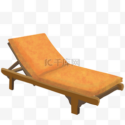 沙滩休息躺椅插画