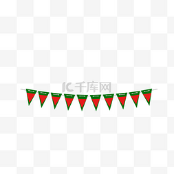 绿色吊旗图片_圣诞派对红绿色挂旗