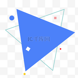蓝色不规则图形三角形