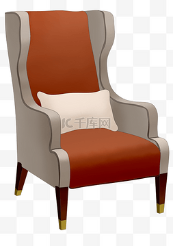 沙发椅插画图片_贵人椅装饰卡通插画