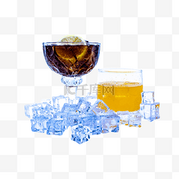 玻璃杯装饰冷饮