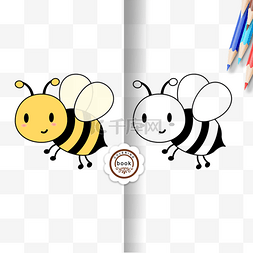 honeybee clipart black and white 侧面小蜜