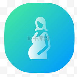 科技智能圆形图片_怀孕的卡通美女孕妇
