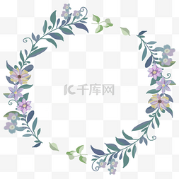 七夕紫色边框图片_七夕植物花朵装饰手绘边框