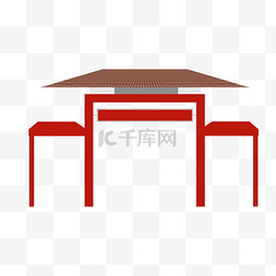 红色门楼建筑