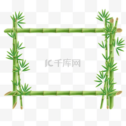 bamboo tree 竹子棍棒和竹叶边框