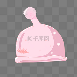 粉色婴儿帽子插图