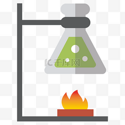 化学教学实验图片_化学加热实验插画
