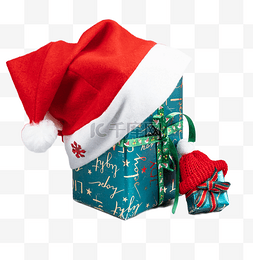 圣诞节礼物盒圣诞帽