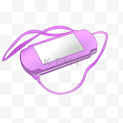 游戏机耳机图片_紫色游戏机耳机线插画