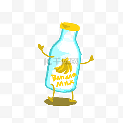 香蕉牛奶图片_简单香蕉牛奶免抠元素