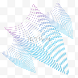 立体弧线图片_不规则图形渐变曲线PNG素材