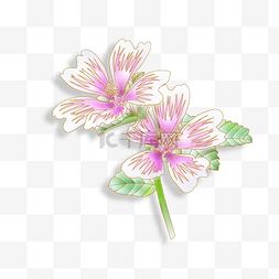 配花素材图片_配绿叶的紫色花朵