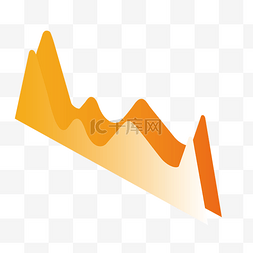 折线数据分析图片_橙色立体创意折线数据分析