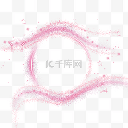 背景科技光效图片_抽象金粉色圆形框架波纹元素背景
