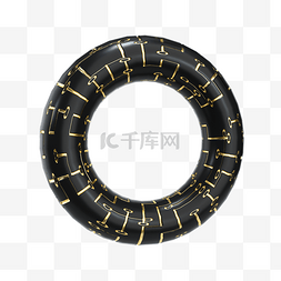立体几何金属科技图片_科技感黑金立体圆环