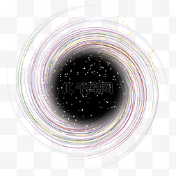 黑洞黑洞图片_彩色细线星辰宇宙黑洞矢量免抠