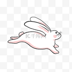 奔跑的小兔图片_可爱卡通跳跃奔跑兔子