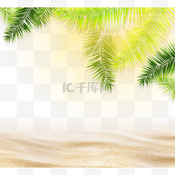 夏季创意质感手绘海滩边框