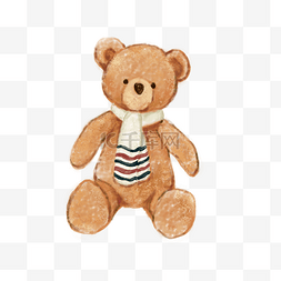 婴儿的插画图片_婴儿玩具熊的插画