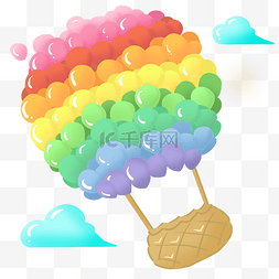 小清新彩色气球图片_彩色氢气球