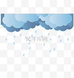 剪纸风下雨云雨