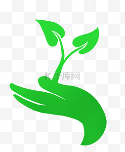 手掌叶子图片_绿色环保叶子