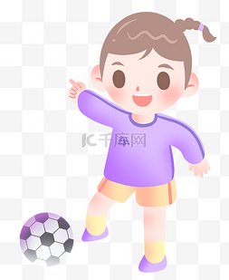 踢足球的小女孩图片_踢足球的小女孩