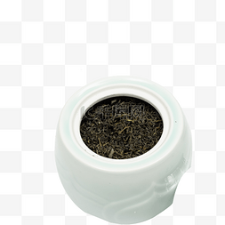 茶叶容器图片_绿色的茶叶茶具免抠图