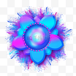 紫色抽象笔刷花朵造型图案