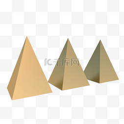 金色金字塔图片_C4D立体金字塔