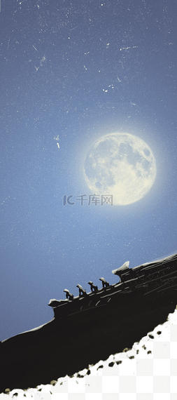 水墨国风北京图片_中国风手绘紫禁城装饰边框关键