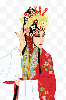 传统文化背景图案图片_传统文化戏曲人物红衫皇冠