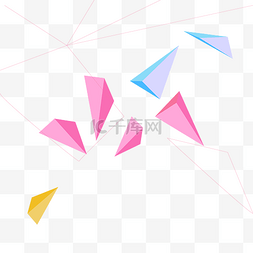 科技漂浮图片_彩色漂浮三角科技装饰