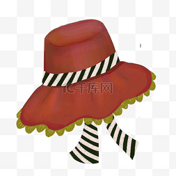 条纹装饰沙滩帽子